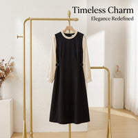 Plus Size Dresses for Curvy Women with Ruffle Layered Design, Midi Dress with Round Neck for Office Wear and Weddings