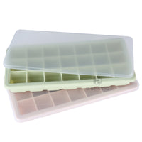 21-Compartment Silicone Ice Cube Tray with Lid for Baby Food Storage and Freezing