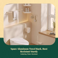 No-drill aluminum towel rack