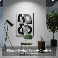 Upholstered Oval-Back Stool Light Luxury Design Dining Chair Soft Padded