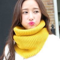 Winter Knitted Neck Warmer Scarf for Women, Thickened Solid Color