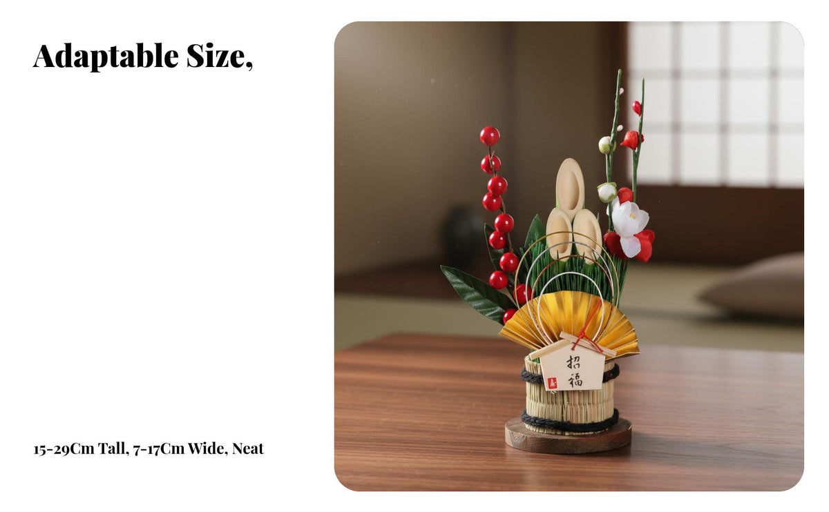 Japanese Kadomatsu Ornament, Pine & Bamboo New Year Decoration, Lucky Blessing Symbol for Home, Restaurant, Event