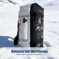 Colorful Waterproof Ski Board Bag, Multi-Compartment Winter Gear Backpack, Helmet Holder, Double Shoulder Straps, Custom