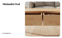 Kidney-Shaped Table with Shelf Double-Layer Storage Living Room Furniture Minimalist Design Household Furnishing for Families, Homeowners, Lounge Area