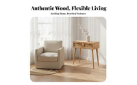 Desk with Storage Modern Design Cane Woven Panel Desk Spacious Drawers