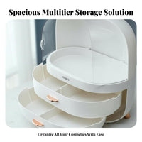 Clear Makeup Case with Drawers particleproof Clear Tiered Drawer Set for Countertop