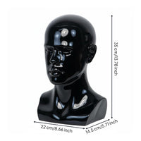 Male Mannequin Head Easy to Clean Hat Display Model Material Hairpiece Display Head for Home Decor, Photography