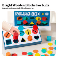 Develops Hand-Eye Coordination Color Shape Sorting Box Sturdy Wood Construction Shape and Color Matching Toy Chunky Pieces Child-Centered Sorting Box Ideal Gift for Preschoolers, Toddlers, Kindergarten, Preschool, Nursery