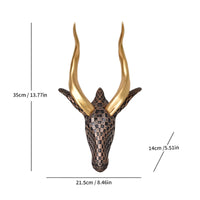 Faux Antelope Head Wall Decor Lustrous Antelope Head Sculpture Gold for Entryway