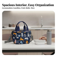 Water-Resistant Insulated Lunch Tote Waterproof Exterior Thermal Bag Detachable Shoulder Strap Food container Large Capacity for Office Workers, Commuters, School, trips, outdoor dinings, Potluck Parties