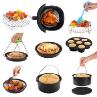 WSY 8-Inch 12-Piece Stainless Steel Grill and Cake Pan Air Fryer Accessory Set
