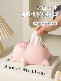 Lying Piggy Ceramic Tissue Box Cover for Living Room