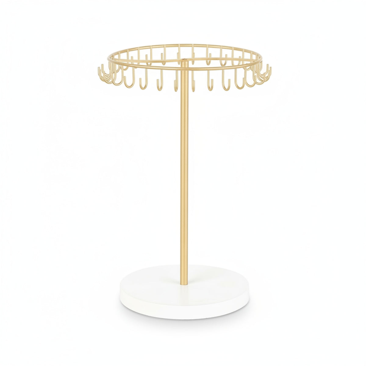 Necklace Organizer with Hooks 30-Hook Necklace Holder with Hooks Non-Rotating Jewelry Tree with Base for Dresser