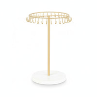 Necklace Organizer with Hooks 30-Hook Necklace Holder with Hooks Non-Rotating Jewelry Tree with Base for Dresser