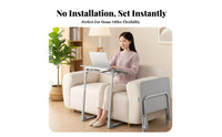 C-Shaped Rolling Table Mobile with casters C-Shaped Overbed Table Space-Saving