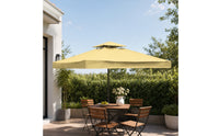 Vented Gazebo Replacement Canopy Waterproof Replacement Canopy Top Weatherproof Double-Layer Gazebo Top Heavy Duty for Patio, Backyard, Garden
