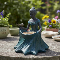 Fairy Garden Bird Feeder Indoor Outdoor Use Resin Bird Feeder Statue Whimsical