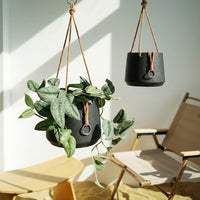 Plant Pots and Hanging Basket for Indoor Plant Pot, Round Cement Hanging Plant with Rope, Nordic Style Wall Planter, Balcony Planters for Fence