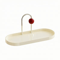Tabletop Tray with Handle Modern Countertop Organizer Functional for Entryway