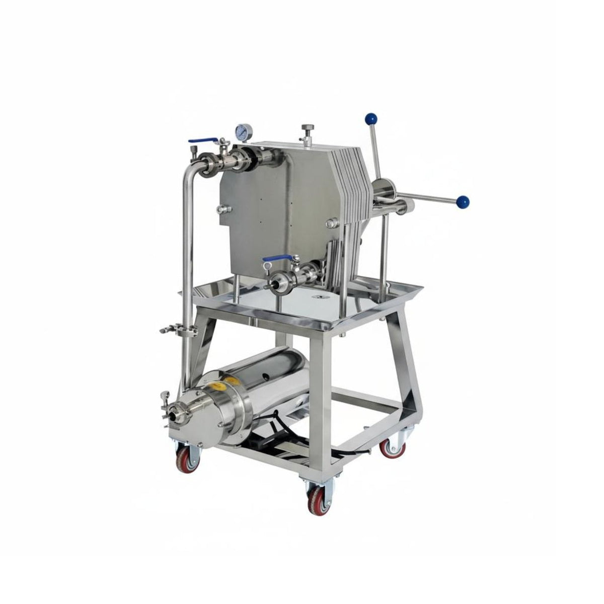 Stainless Steel Plate Frame Filter Press, Manual Oil Separator, Laboratory Filtration Machine