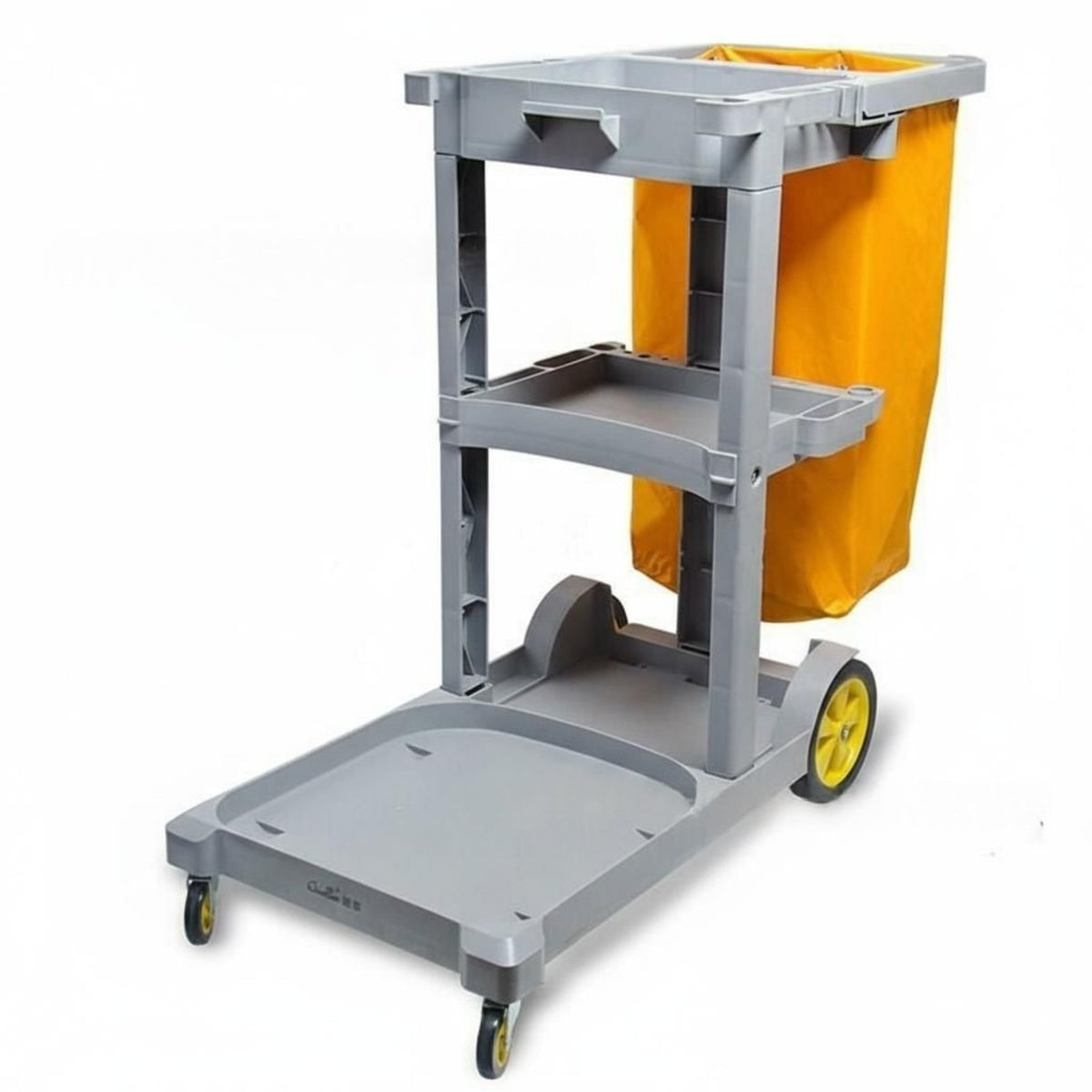 Heavy Duty Housekeeping Service Trolley with Bag Large Capacity Commercial Housekeeping Cart Maneuverable Wheels Commercial Janitor Cart Easy Maneuverability for Housekeepers, Janitors, Custodians, Hotels, Restaurants, Offices