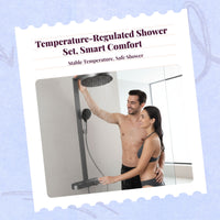 Temp-controlled shower faucet, wall mount