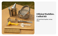 7 Pieces Beekeeping Tool Set Natural Bristles Farm Equipment Wooden Handle