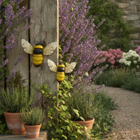 2 Pieces Bumble Bee Wall Decor Rustic Bee Wall Decor Decorative for Fence