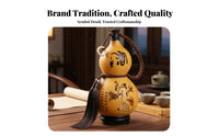 Chinese Hulu Gourd Bottle Multi-Functional Chinese Beverage Gourd Traditional Hu Lu Bottle Handmade Traditional Decorative