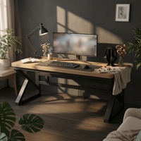 Computer Desk Thick Desktop Wood Computer Desk Sturdy Office Furniture for Students, Bedroom, Gaming