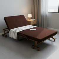 Folding Bed with Mattress Installation Rollaway Folding Bed Dense Foam Adjustable Lounger Cot for Guests, Hotel