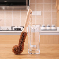 Coconut Palm Long Handle Bottle Cleaning Brush for Coffee Pots and Glassware