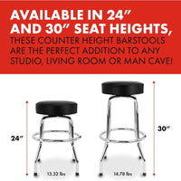 Metal Bar Stool, Swivel, No Armrest, American Style, Black