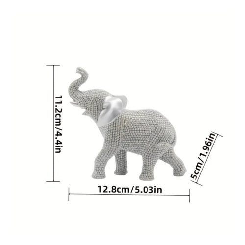 Beaded Elephant Statue Resin Standing Elephant Figurine Textured for Desktop