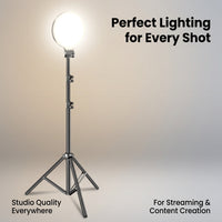 Fill Light for Professional Home Studio Use, Dimmable Three-Color for Photography and Video, Round LED with Tripod for Photographer
