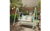 Comfortable Swing Bench with Cushion Freestanding Swing Bench Woven Loveseat Cushion Set Metal for Balcony