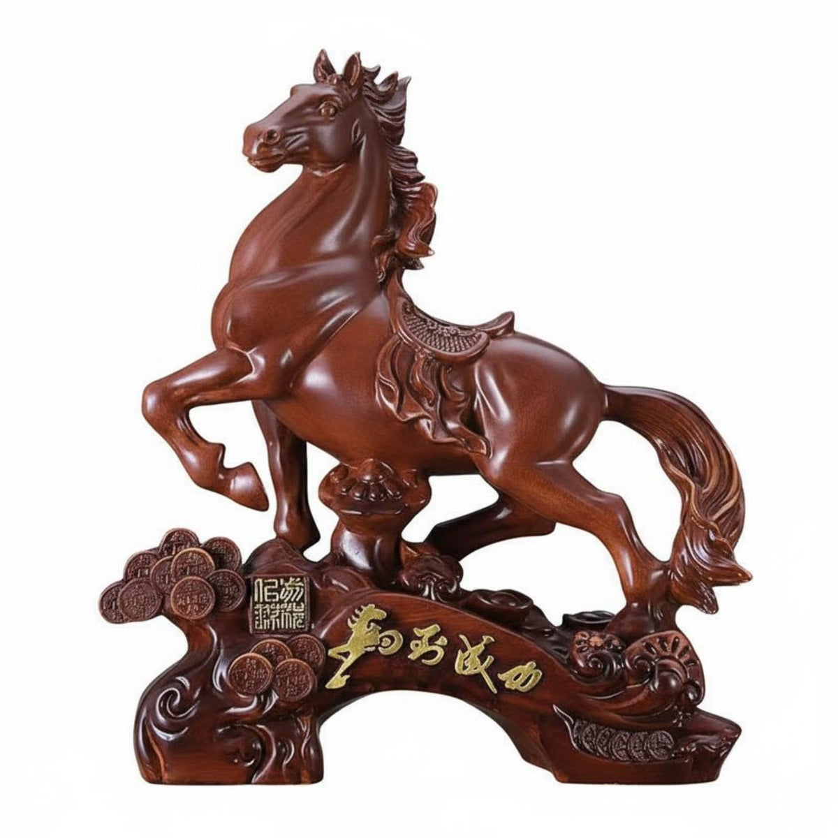 Success Horse Figurine Business Opening Gift Feng Shui Horse Ornament Craftsmanship Astrological Animal Statue for Housewarming, Living Room, Desk