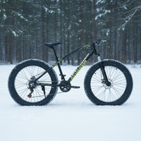 Wide-Tire Bike Double Disc Brakes Winter Terrain Bike Multi-Speed Multi-Terrain Bike for Rough Terrain