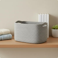 Rectangular Storage Basket Sturdy Textile Container Basket Space-Saving