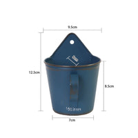 Metal Wall Planter Triangular Back Plate Vintage Wall Planter Curved