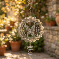 Pastoral Metal Garden Ornament, 15cm Rotating Garden Decor, Wind Sculpture for Outdoor Decoration, 3D Effect Yard Decor