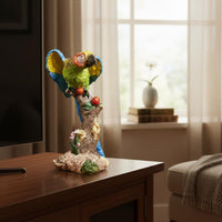 Parrot Statue Realistic Features Resin Avian Decoration Lively Hues for Entryway