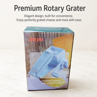 Rotary Cheese Grater, Manual Kitchen Grater for Ginger, White Synthetic Material with Fine Grating Surface