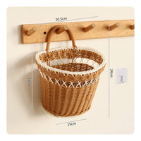 Woven Hanging Basket With Handle Hanging Woven Basket Long-Lasting for Bathroom
