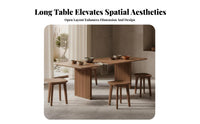 Premium Wood Block Leg Plank Table Minimalist Design Conference Desk Nordic design Office Furniture adaptable Use for Interior Designers, Dining Room
