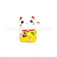 Cute Ceramic Lucky Cat Figurine for DIY Crafts and Car Hanging Decor