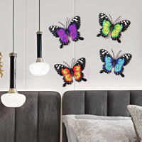 4 Pieces Winged Creature Wall Art Multicolor Metal Winged Creature Wall Decor