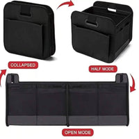 Foldable Trunk Organizer Oxford Cloth Partitioned Storage Box Central Divider