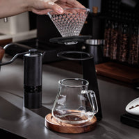 Glass Coffee Server Set Easy to Clean Pour over Coffee Set Spiral Channel Design