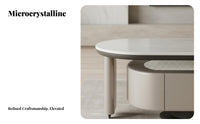 Coffee Table with Storage Natural Simplicity Artistic Look Rotating Table with Storage Minimalist & Theme Two-Level Design